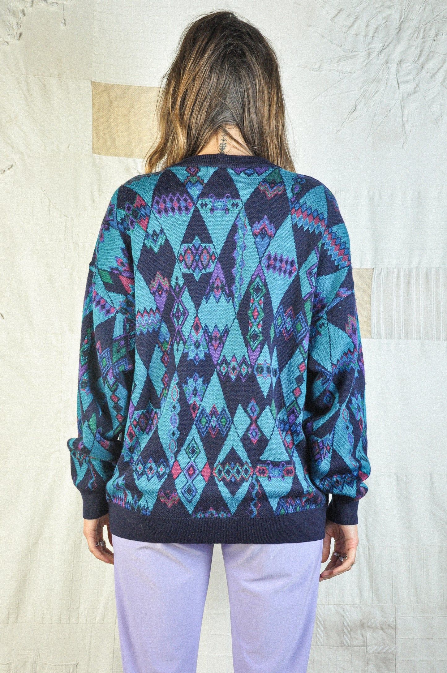 VINTAGE NAVIGARE GEOMETRIC WOOL CARDIGAN