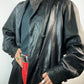 VINTAGE 80s TEXTURED GENUINE LEATHER JACKET