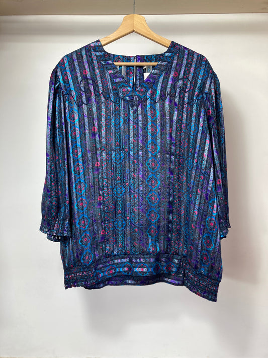 VINTAGE PSYCHEDELIC PAISLEY SEE THROUGH BLOUSE