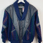 VINTAGE 80s KNITTED LEATHER BOMBER JACKET