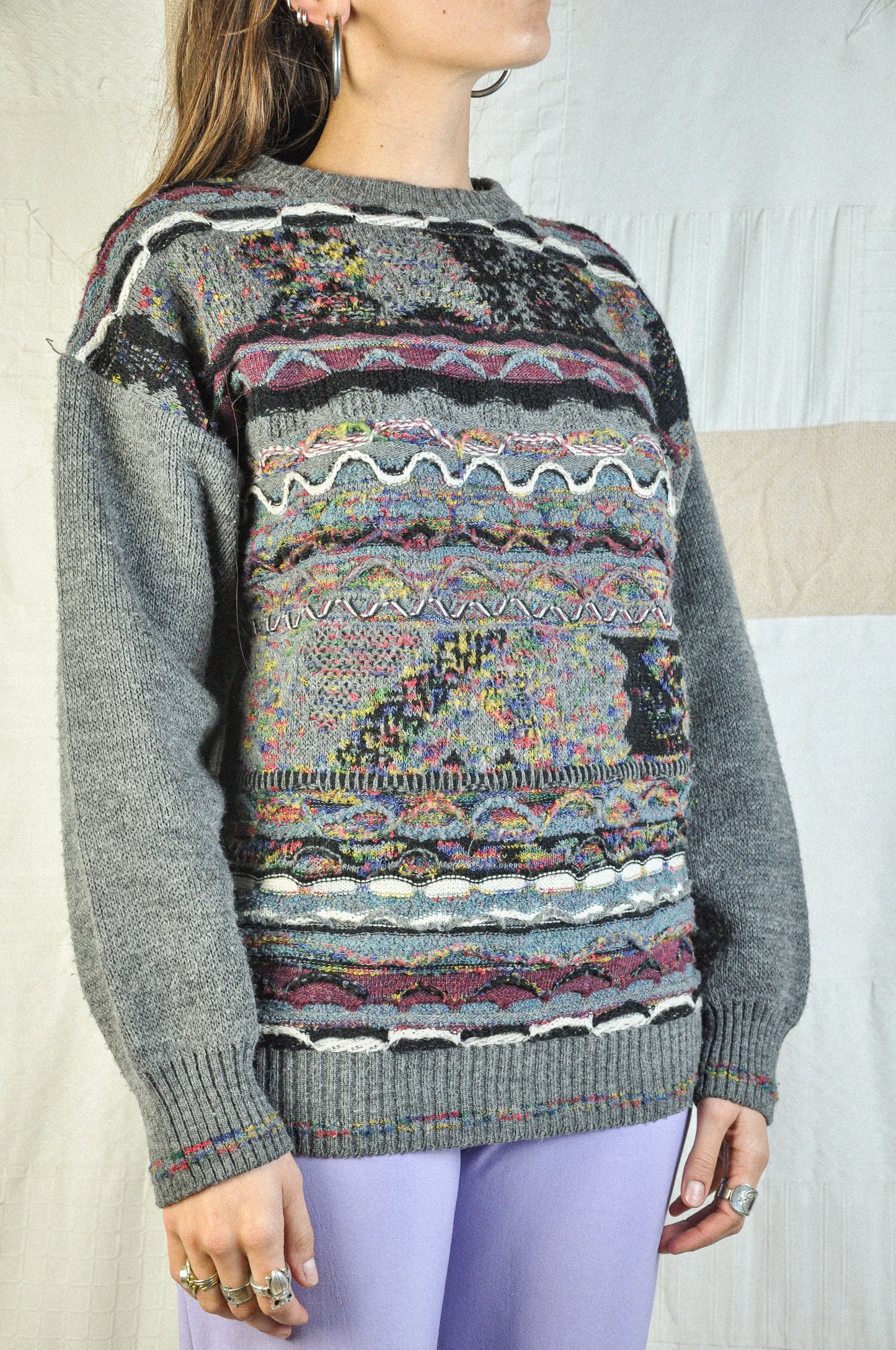 VINTAGE WOOL COOGI STYLE KNITTED JUMPER