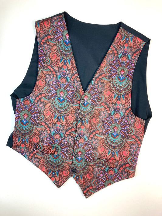 VINTAGE VIVID COLORS PSYCHEDELIC 70's ORNAMENTAL VEST