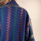 VINTAGE 80s KNITTED LEATHER BOMBER JACKET