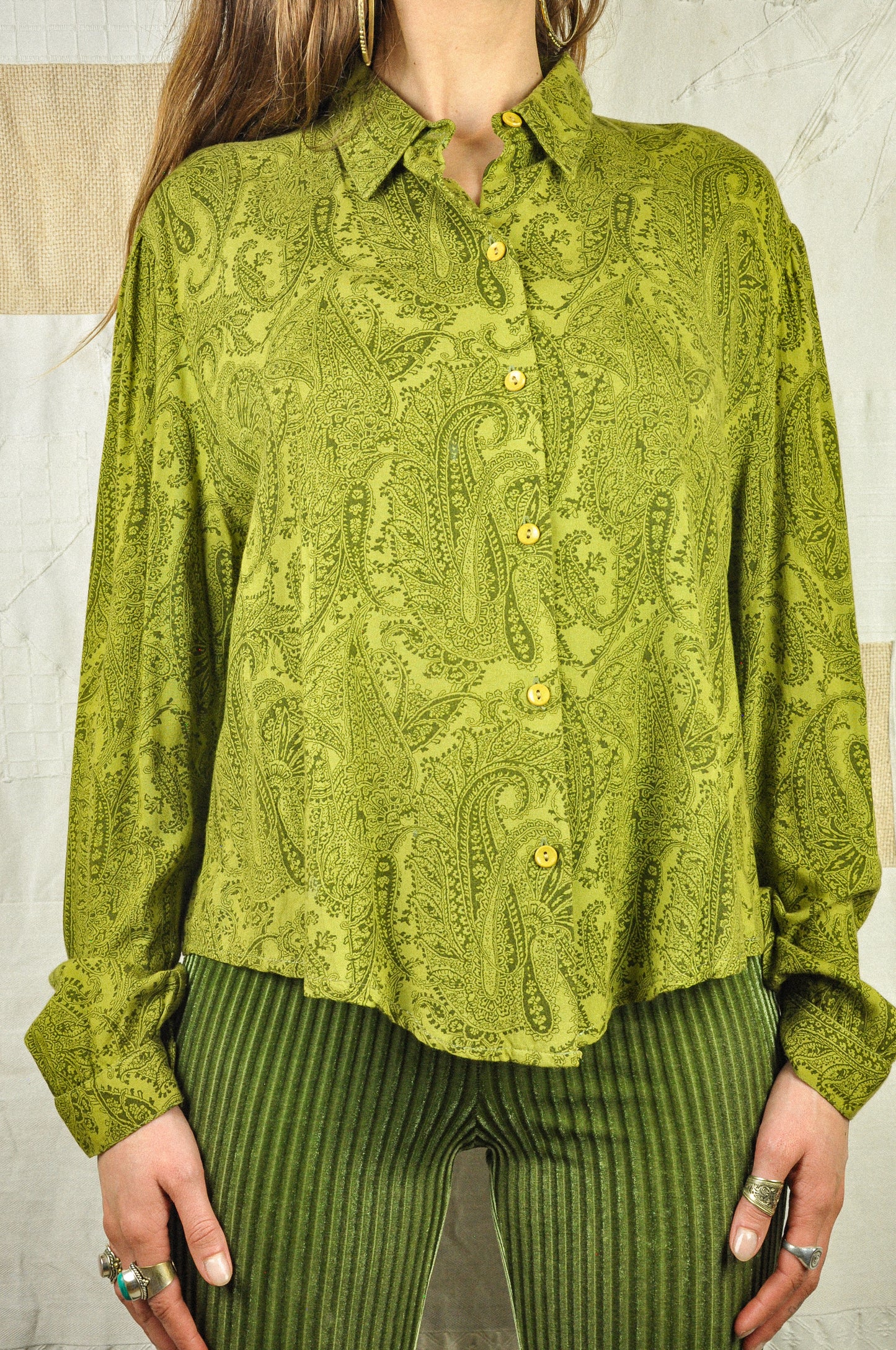 VINTAGE COTTON PAISLEY PATTERN BLOUSE