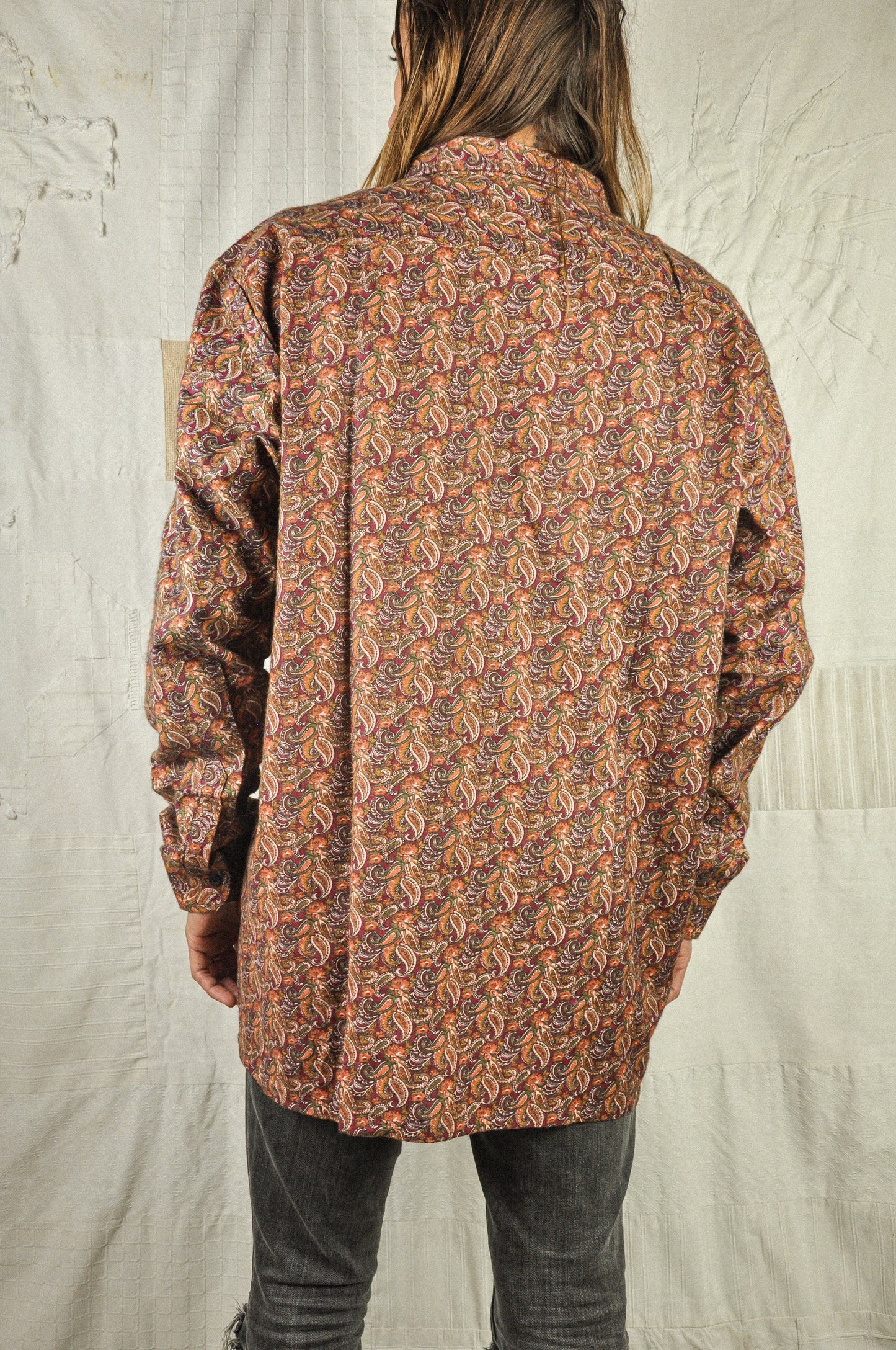 VINTAGE 90's DEADSTOCK SOFT FLANNEL PAISLEY LONG SLEEVE SHIRT